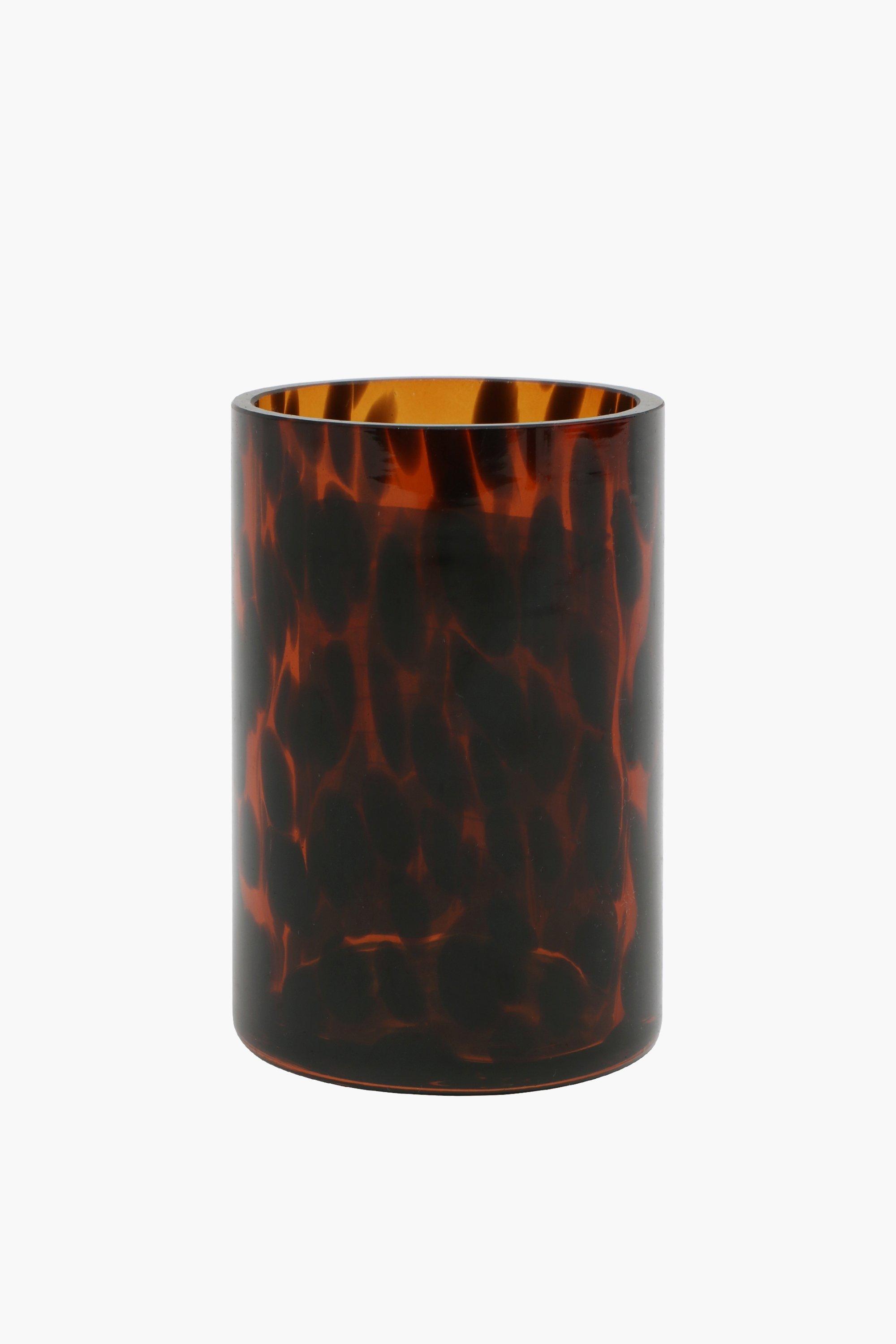 Tortoise Shell Glass Bath Tumbler