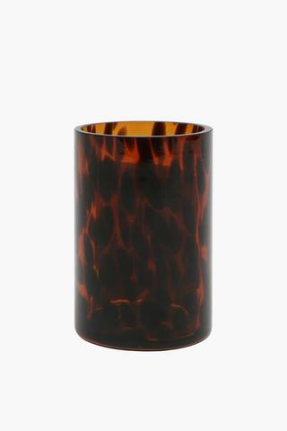 Tortoise Shell Glass Bath Tumbler