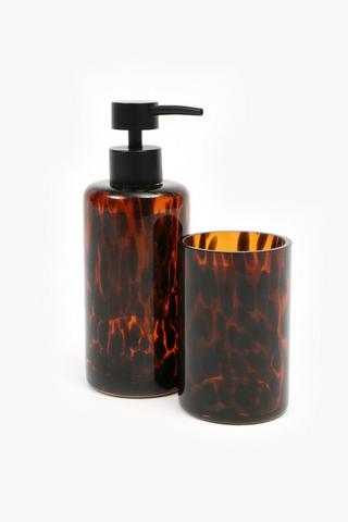 Tortoise Shell Glass Bath Tumbler