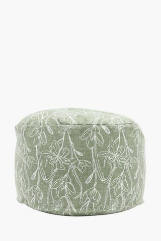 Printed Spencer Floral Pouffe , 50cm