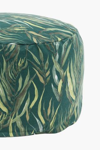 Printed Creighton Leaf Pouffe , 30x50cm