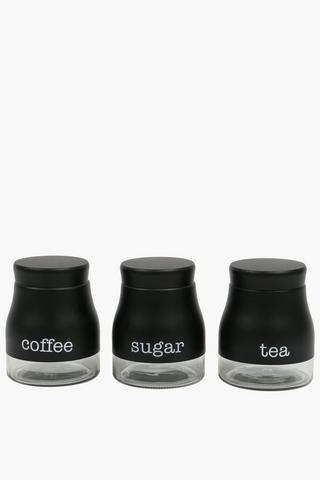 Set Of 3 Belly Tapered Canisters