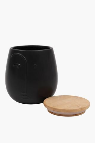 Face Canister With Wood Lid, Medium