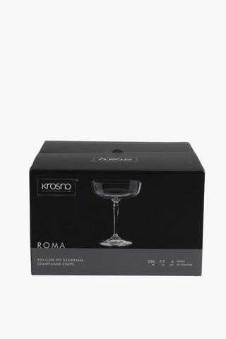 4 Pack Krosno Roma Champagne Coup
