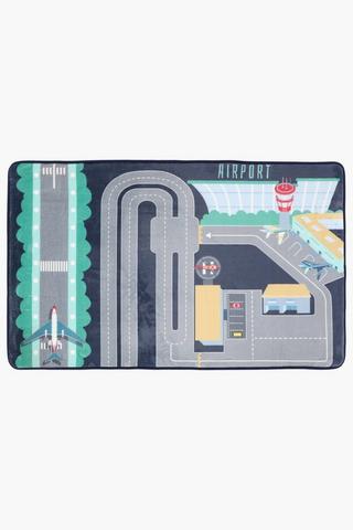 Printed Airport Runway Flannel Rug, 70x110cm