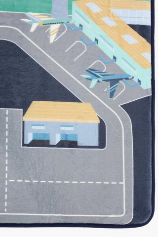 Printed Airport Runway Flannel Rug, 70x110cm