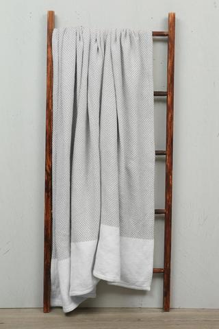 Manhattan Block Jacquard Cotton Throw, 180x220cm