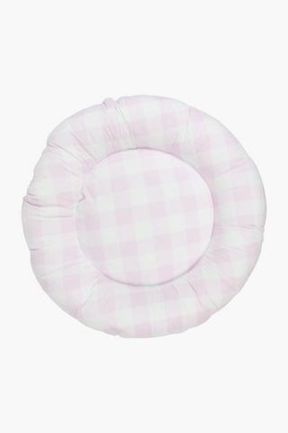 Printed Gingham Donut Pet Bed, 70cm