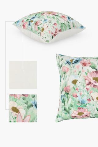 Embroidered Blythe Floral Scatter Cushion, 50x50cm