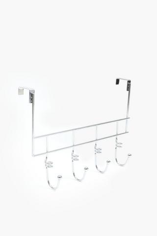 Over The Door Chrome Twist Stainless Steel Hook Set