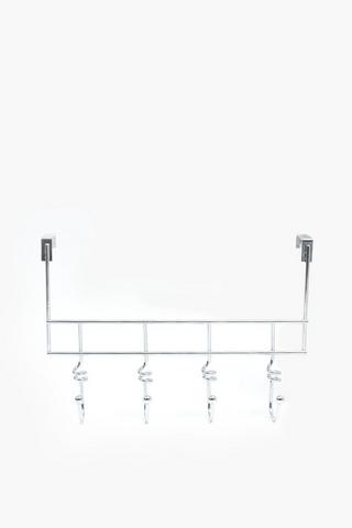 Over The Door Chrome Twist Stainless Steel Hook Set