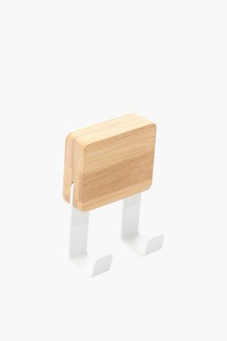 Wooden Adhesive Double Bathroom Hook