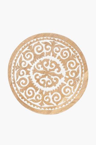 Carved Mangowood Round Trivet