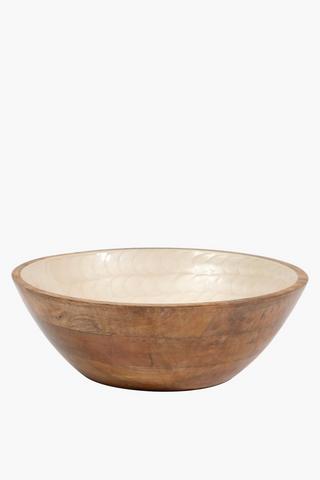 Pearlised Mangowood Bowl, Large