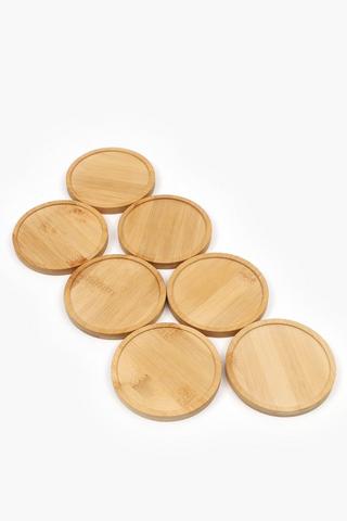 8 Pack Bamboo Coaster Set