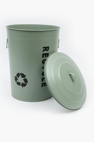Galvanised Recycle Trash Bin, 50 L
