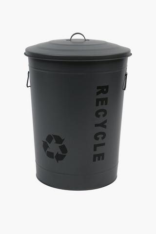 Galvanised Recycle Trash Bin, 50 L
