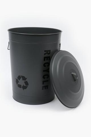 Galvanised Recycle Trash Bin, 50 L