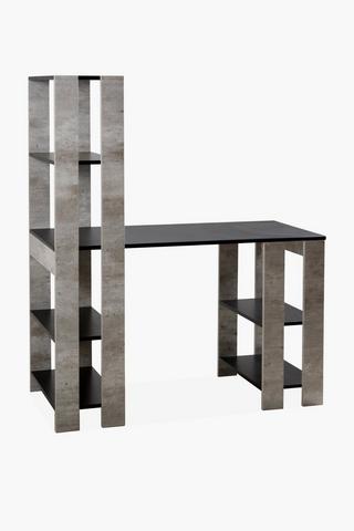 Wooden Office Desk With Shelves