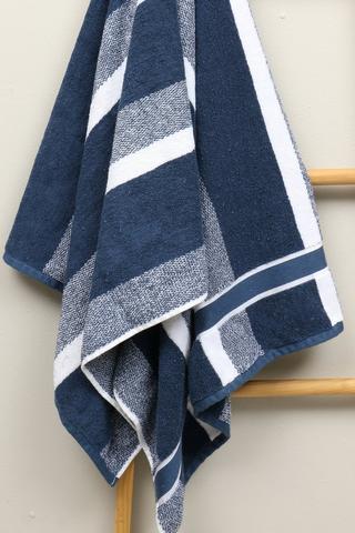 Carrington Stripe Cotton Bath Towel, 70x130cm