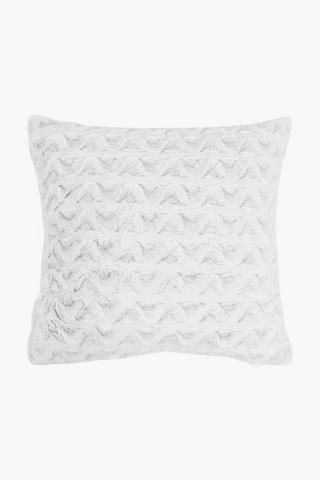Faux Fur Ridged Scatter Cushion, 50x50cm