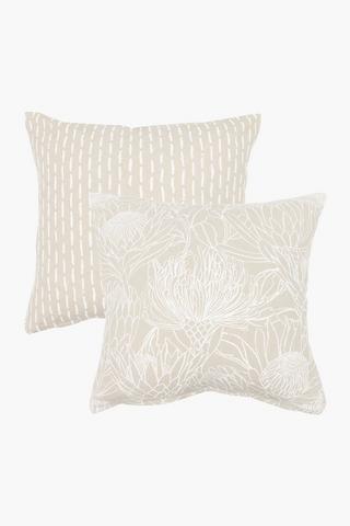 2 Pack Amina Protea Scatter Cushion Covers, 45x45cm