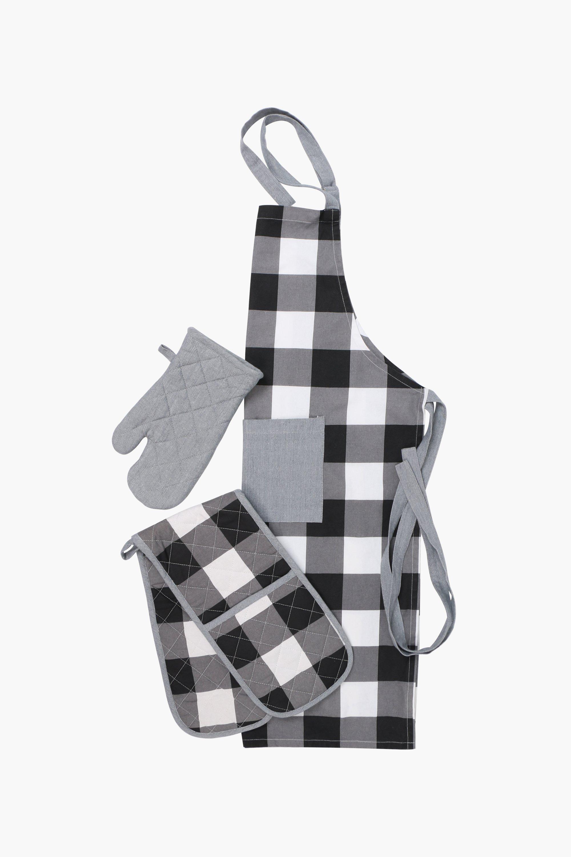 3 Piece Check Kitchen Linen Set