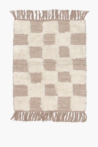 Jacquard Mingle Textured Checkered Rug, 120x180cm