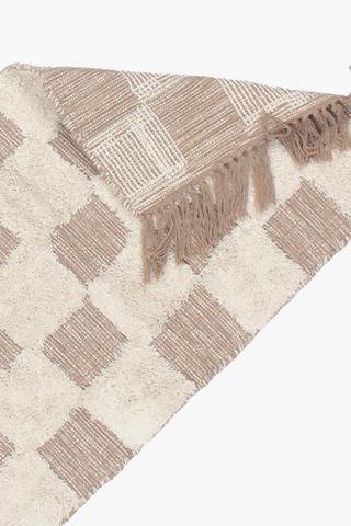 Jacquard Mingle Textured Checkered Rug, 120x180cm