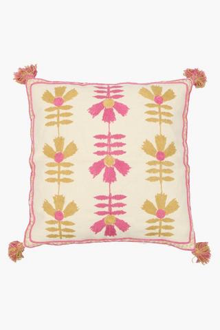 Embroidered Irina Floral Scatter Cushion, 50x50cm