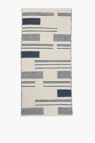 Polycotton Jacquard Woven Dot Stepped Rug, 70x140cm