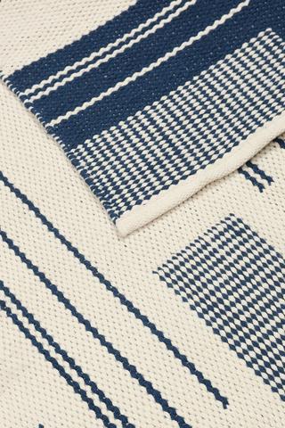 Polycotton Jacquard Woven Dot Stepped Rug, 70x140cm