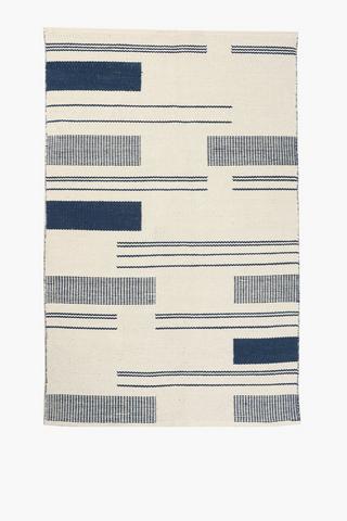 Polycotton Jacquard Woven Dot Stepped Rug, 120x180cm