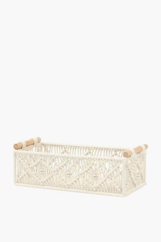 Macrame Utility Storage Medium, 32x14x10cm