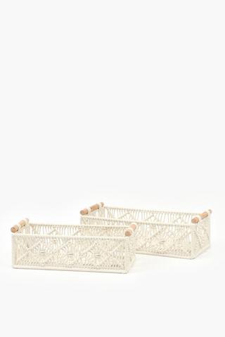 Macrame Utility Storage Medium, 32x14x10cm