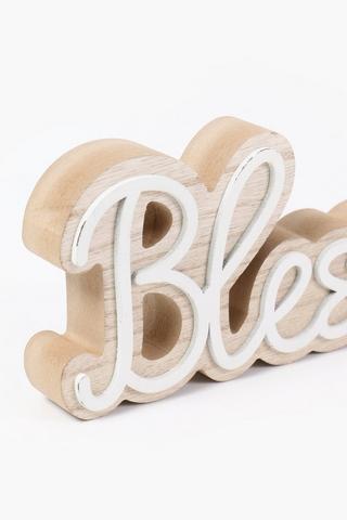 Blessed Wooden Sign, 25x9cm