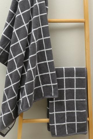 Cotton Jacquard Check Bath Sheet