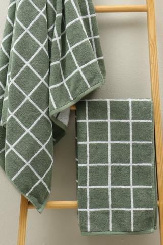 Cotton Jacquard Check Bath Sheet