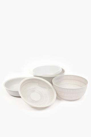 4 Piece Bowl And Colander Set