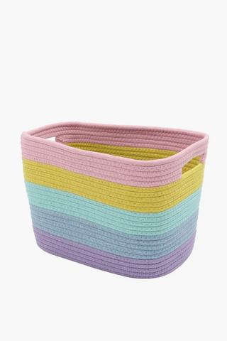 Rope Rainbow Rectangular Basket