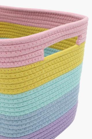 Rope Rainbow Rectangular Basket