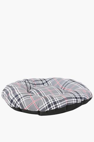 Round Gingham Pet Bed Large, 90cm