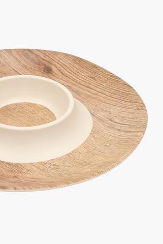 Wood And Melamine Chip And Dip Server
