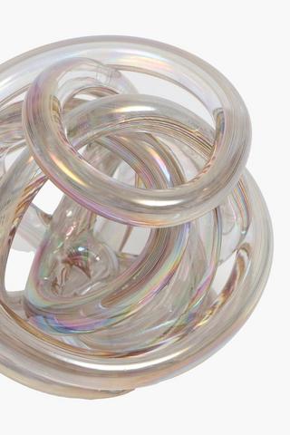 Glass Iridescant Knot, 12cm