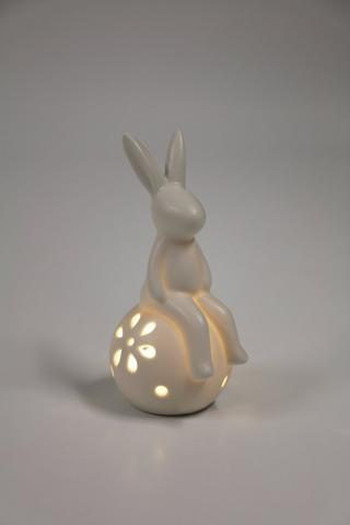 Ceramic Bunny Lamp, 7x15cm