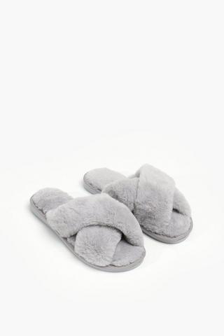 Faux Fur Slippers 5-6
