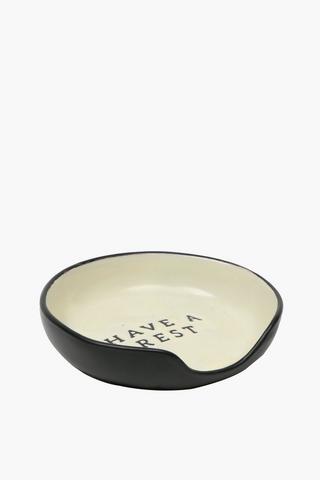 Ceramic Script Spoon Rest