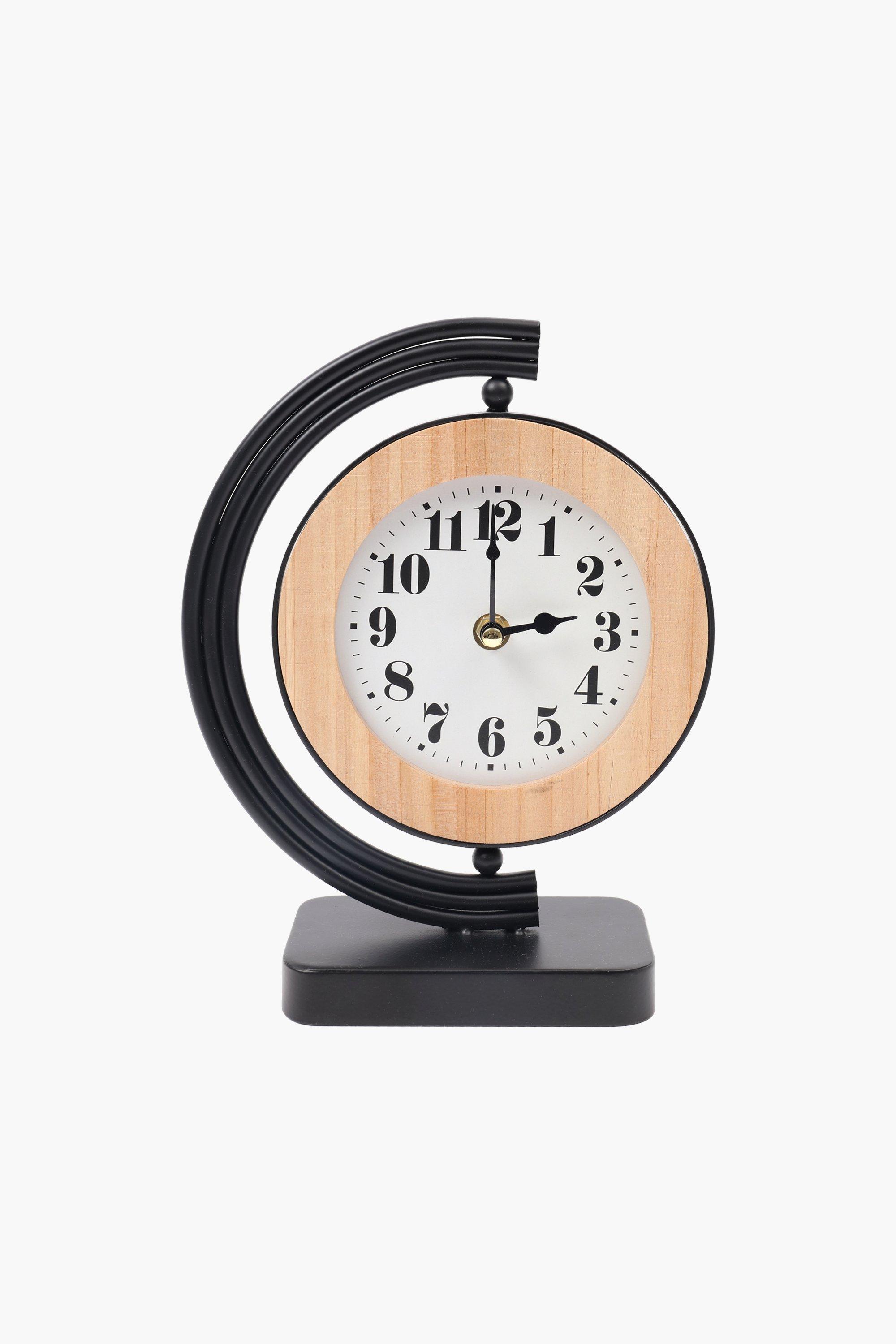 インテリア時計   table clock Metal And Wood Desk Clock, 25cm