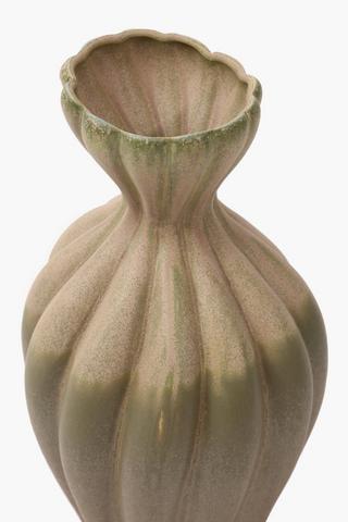 Waterlily Fluted Vase, 18x37cm
