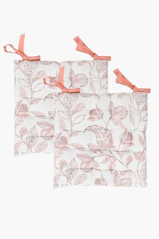 2 Pack Mocton Botanical Chair Pads, 40x40cm